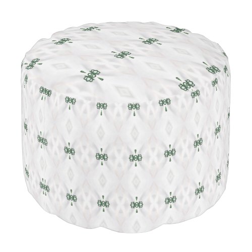 Pouf de Noël avec motif de neige blanche et ruban