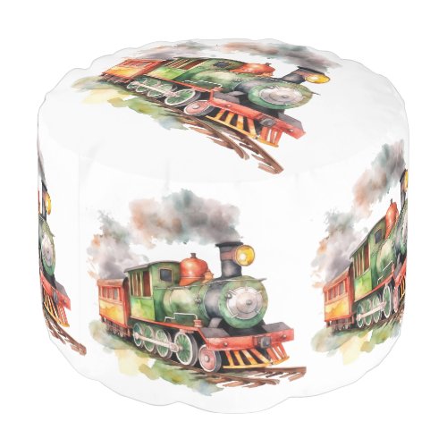 Pouf pour bébé garçon avec motif de train Choo Choo