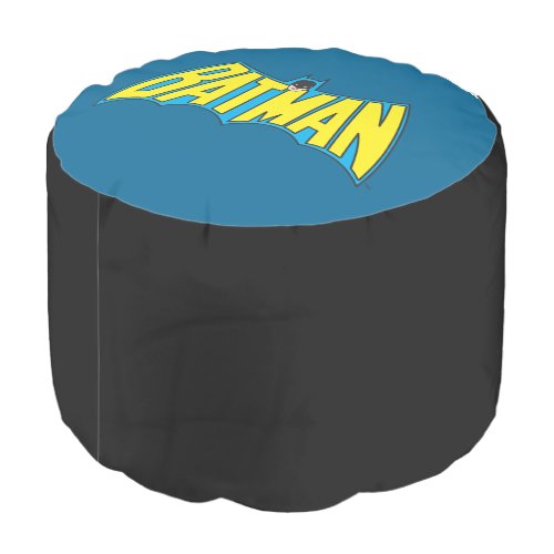 Pouf logo vintage Batman jaune et bleu