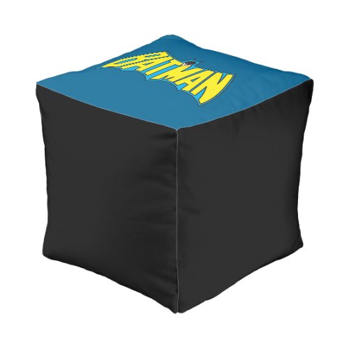 Pouf logo vintage Batman jaune et bleu