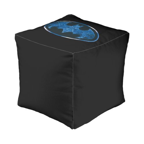Pouf symbole chauve-souris fumée bleue
