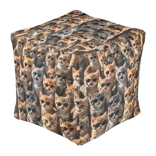 Pouf avec chats cool portant des lunettes de soleil