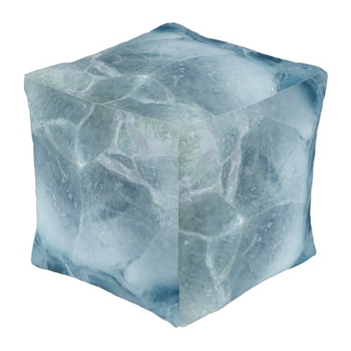 Pouf décoratif géant en forme de glaçon réaliste en cristal pour l'hiver