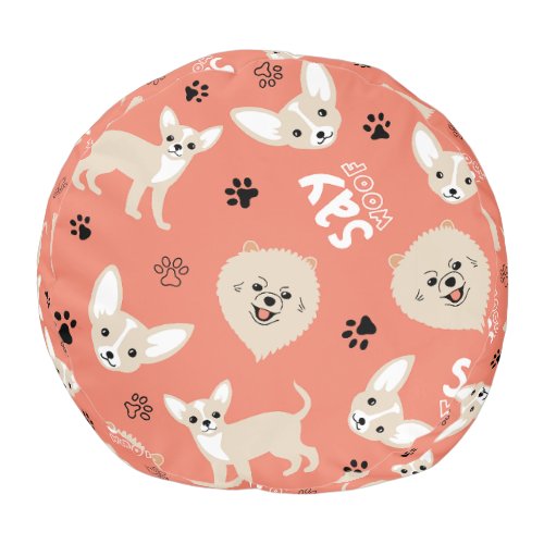 Pouf de repos yoga motif animaux amour