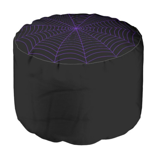 Pouf noir gothique avec toile d’araignée violette pour Halloween