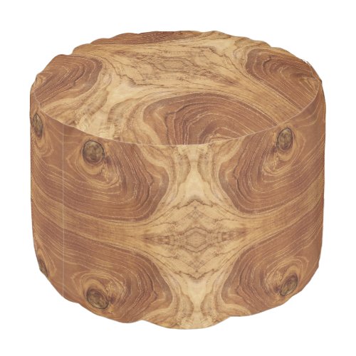 Pouf en bois rustique avec texture de teck